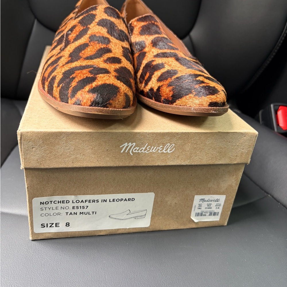 Madewell Leopard Print Notched Slip-On Loafers - Tan & Black